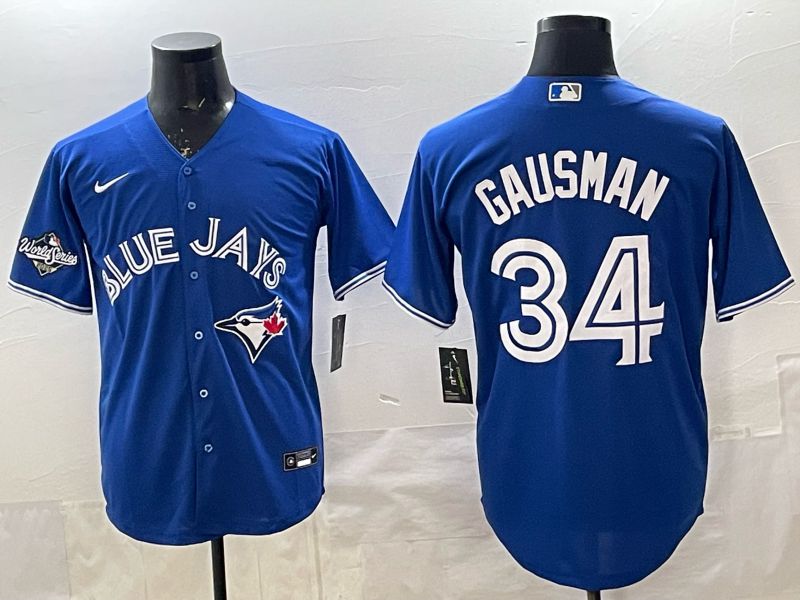 Men 2025 Toronto Blue Jays #34 Gausman blue Game Nike MLB Jersey style 04
